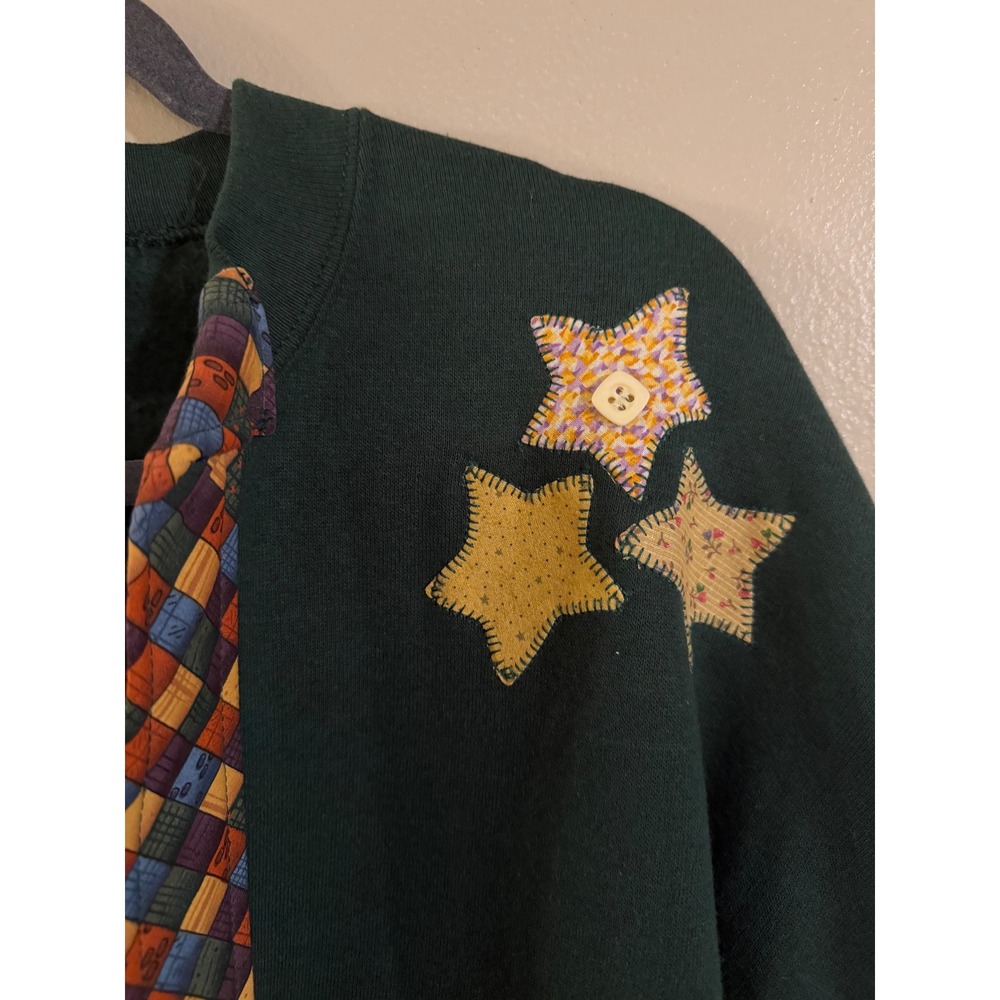 Vintage Jerzees Pumpkin Scarecrow Patchwork Cardi… - image 4